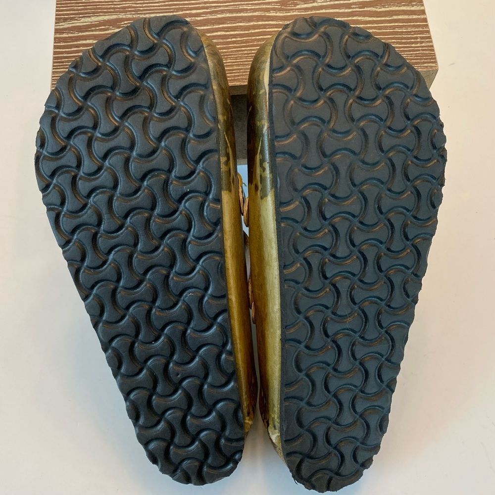 Calceo Butterfly Neutral Tan Clogs Shoe Size 38 7.5 Slip On Handmade Unique Rare - Picture 8 of 10